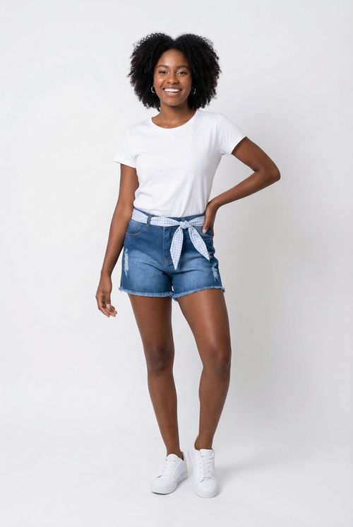 Shorts fem promo 66340b jns lav lenc.md jeans azul medio