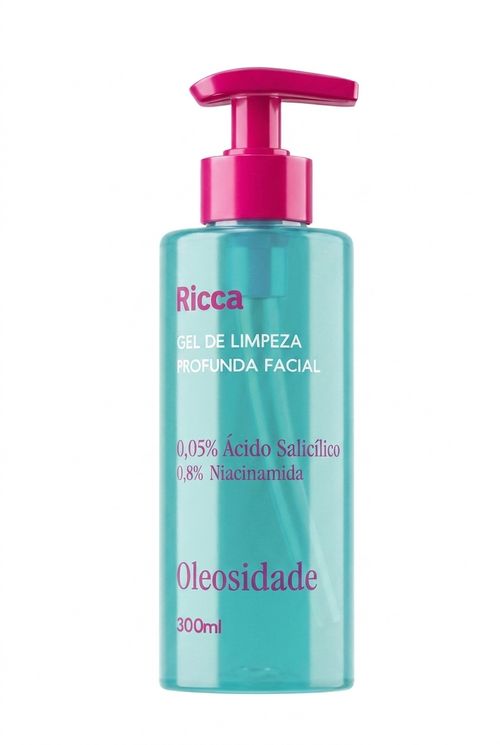 Gel de Limpeza Facial Ricca Controle de Oleosidade 300ml