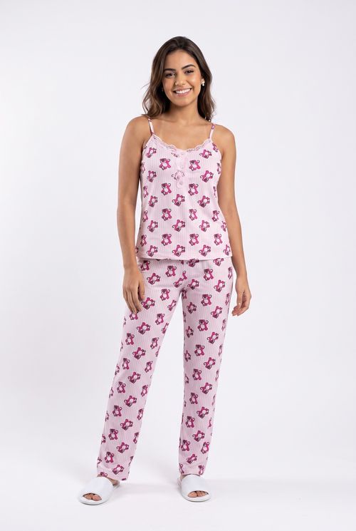 Pijama Feminino Longo Caedu Ribana Estampa Lotso