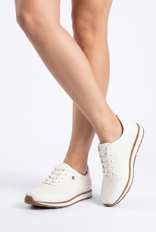 Tênis Casual Feminino Via Uno Branco Vazado