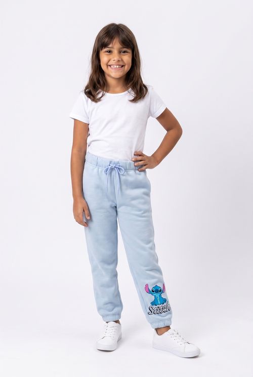 Calça Jogger Infantil Menino Azul Claro Stitch
