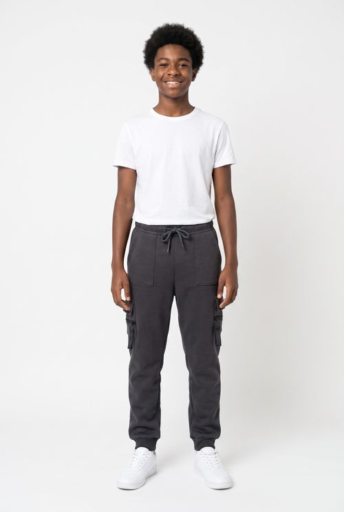 Calça Jogger Cargo Infantil Menino Cinza