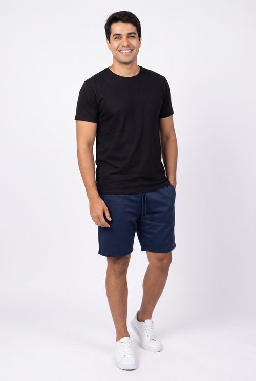 Bermuda Masculina Moletom Azul Marinho Casual