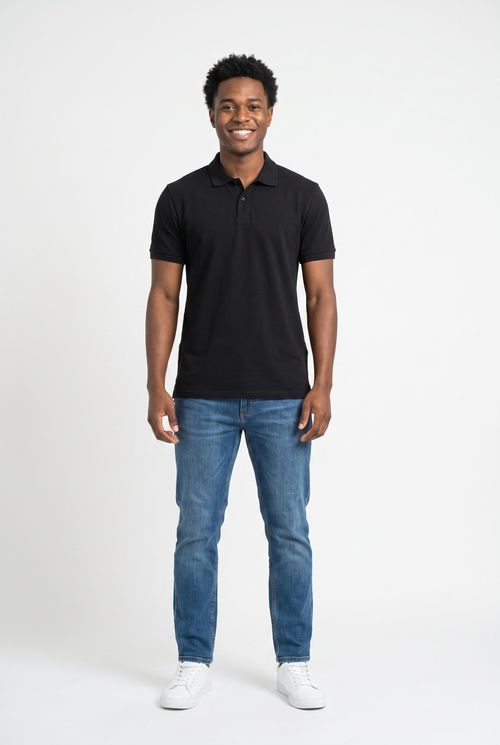 Camisa Polo Masculina Piquet Premium Preta