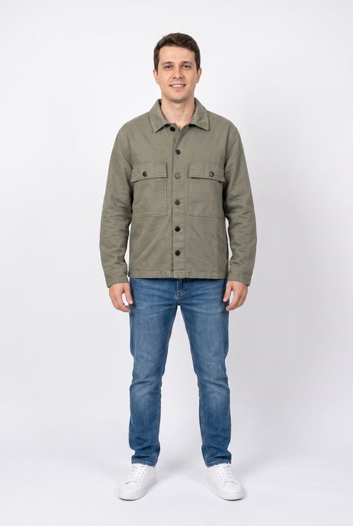 Jaqueta Masculina Sarja Utilitária Verde Militar
