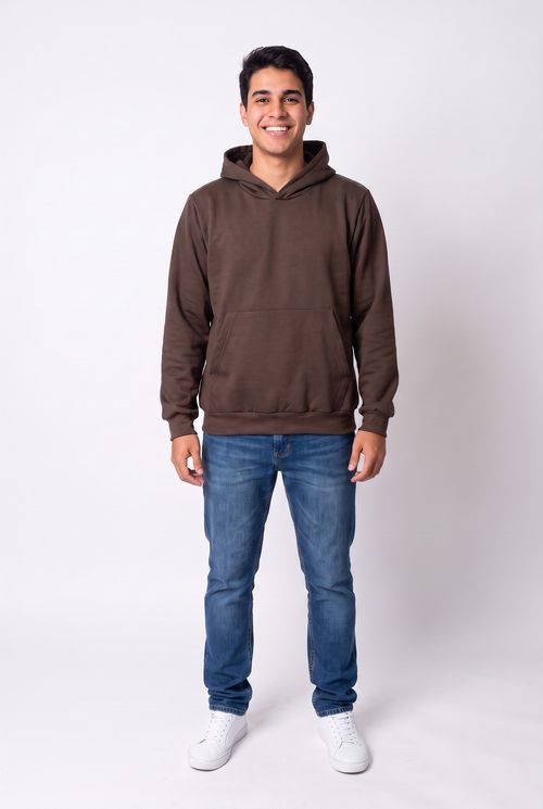 Moletom Canguru Masculino Essential Marrom Café