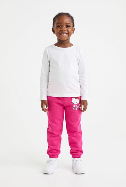 Calça Moletom Infantil Menina Pink Hello Kitty