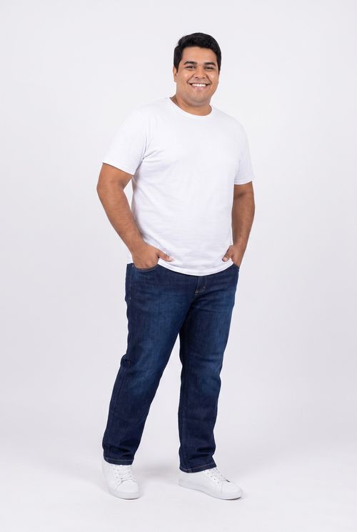 Calça Masculina Jeans Slim Azul Escuro
