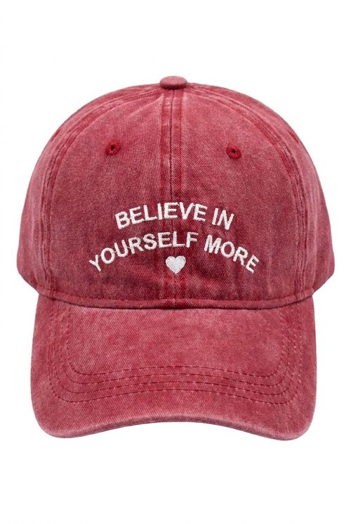 Boné Feminino Dad Hat Vinho Estonado Believe In Yourself