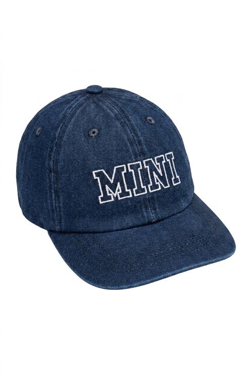 Boné Infantil Menino Sarja Lavada Azul Escuro Bordado MINI