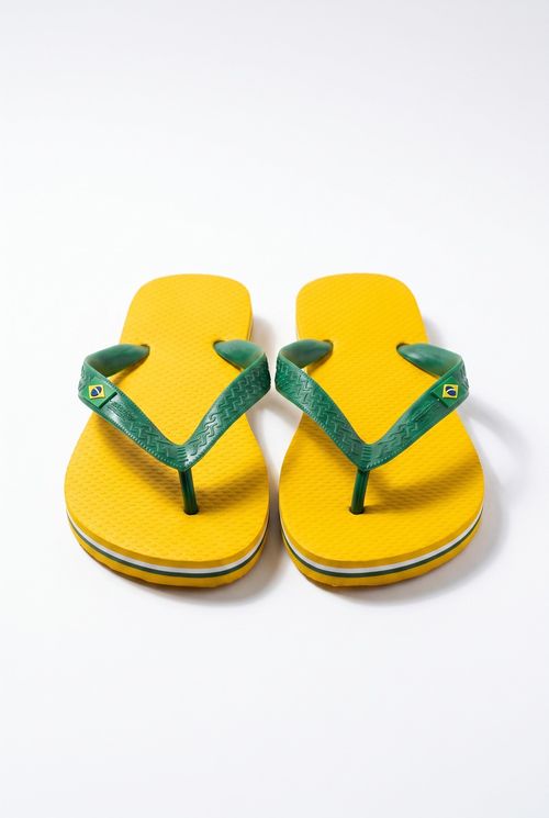 Chinelo Unissex Brasil Light Borracha Amarelo e Verde