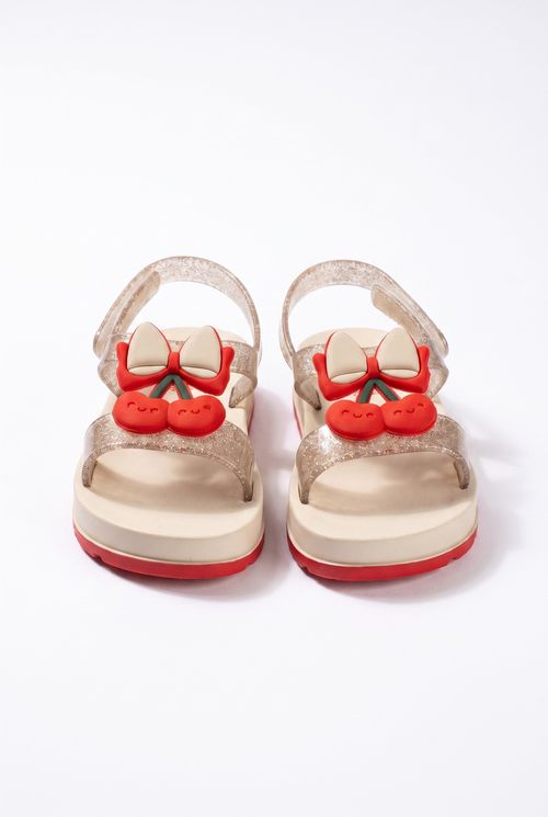 Sandália Infantil Menina Zaxy Nina Cherry Off White Glitter