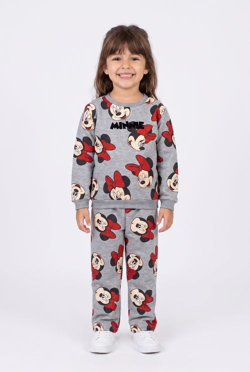Conj inf4/10nas rot lic minnie cinza claro mescla