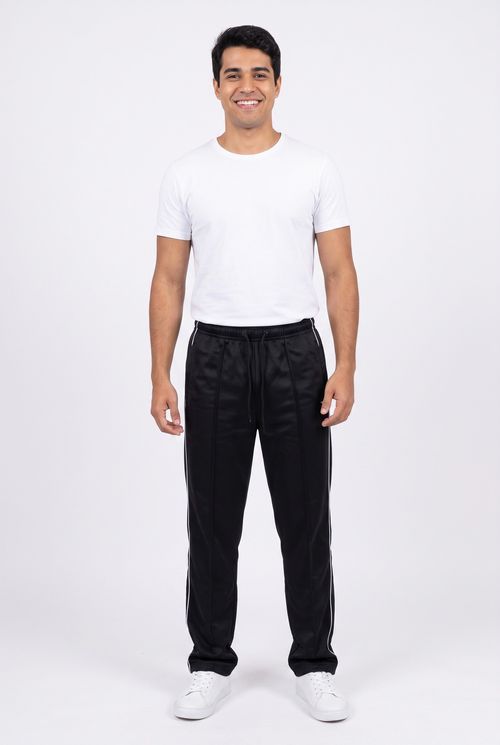 Calça Jogger Masculina em Scuba com Vivo Lateral Preta