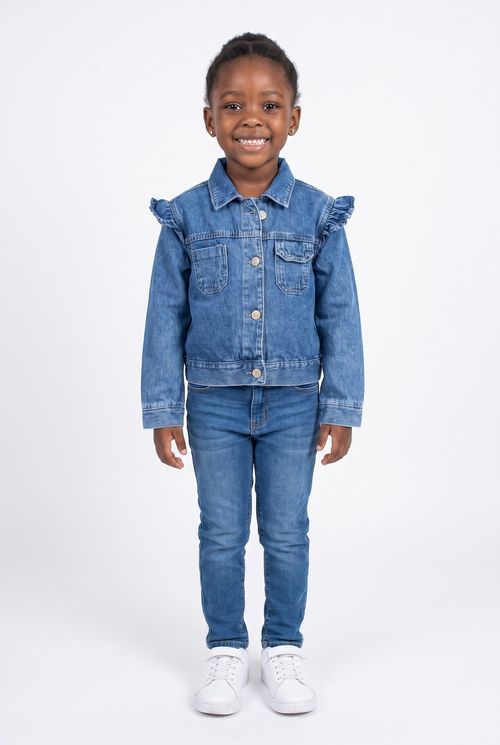 Jaqueta inf4/8nas jeans medio bbd jeans azul medio