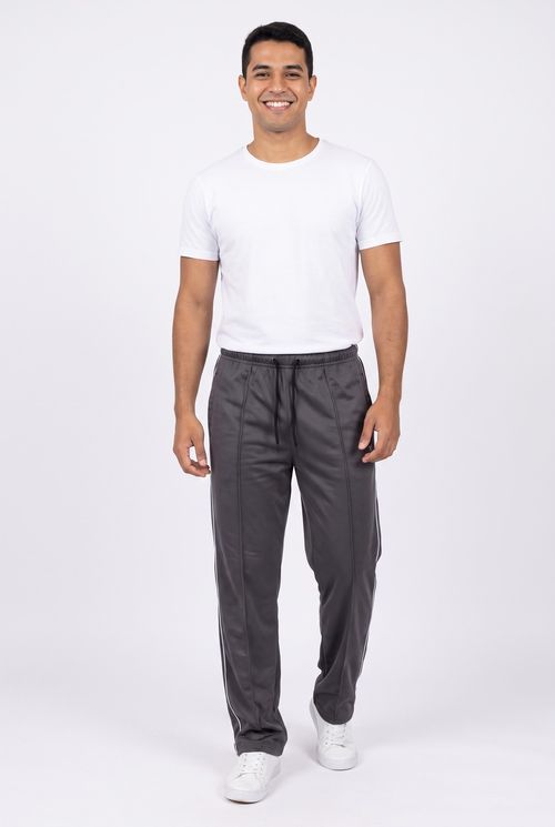Calça Jogger Masculina Scuba com Vivo Lateral Cinza Escuro