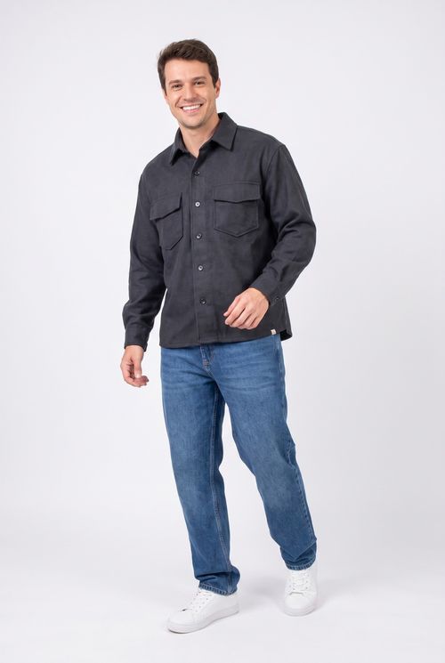 Masc trendy mtc054 cam ml fake wool cinza escuro