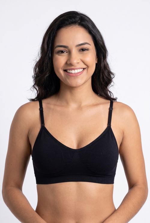 Ling promo lbs056 sutiã s/costura preto preto