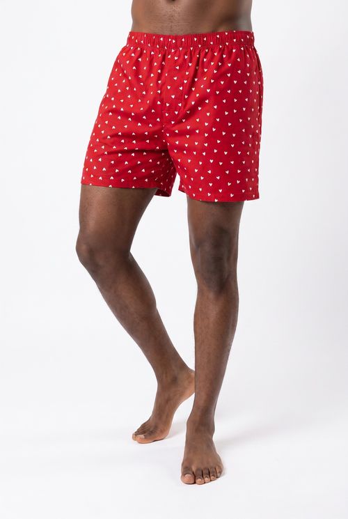 Samba Canção Masculina Cotton Vermelha Corações