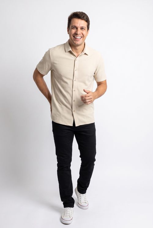 Camiseta masc text mg ct 21397 bege bege medio