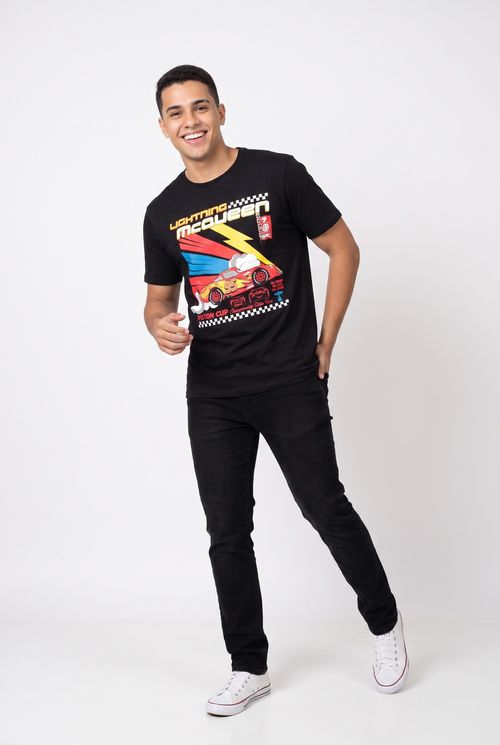 Camiseta masc mc minime carros preto preto