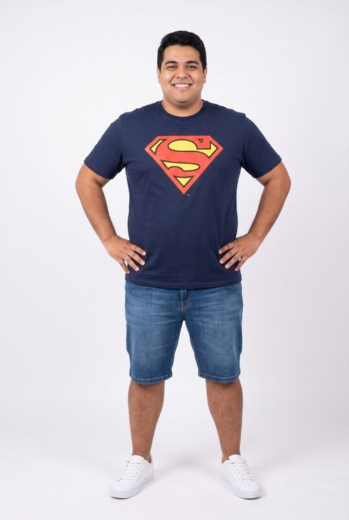 Camiseta plus mc minime superman marinh azul escuro