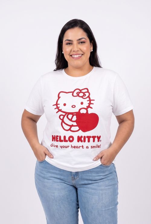 Blusa Infantil Menina Off White Hello Kitty