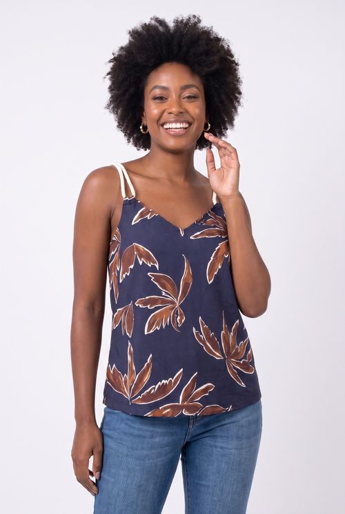 Regata Feminina Estampada em Viscose Caedu