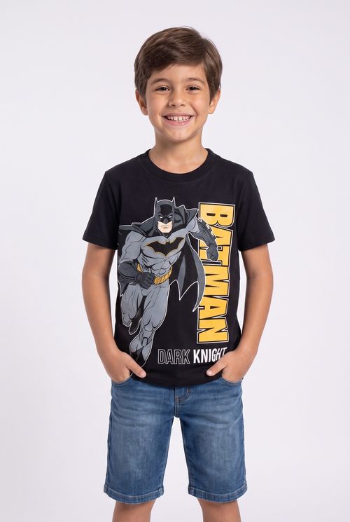 Camiseta Infantil Menino Preta 10-16 Anos Batman