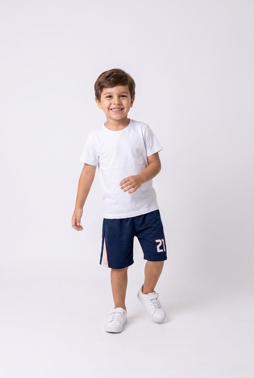 Bermuda Infantil Menino Azul Marinho em Poliéster