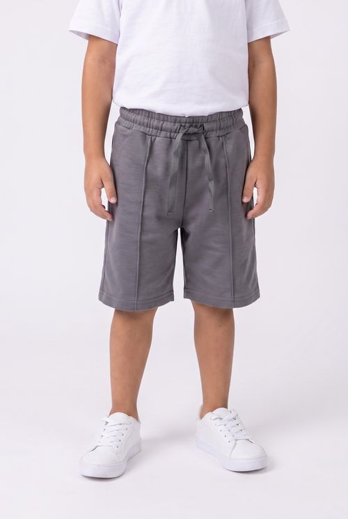 Bermuda Infantil Moletinho Cinza Escuro 4 a 8 Anos
