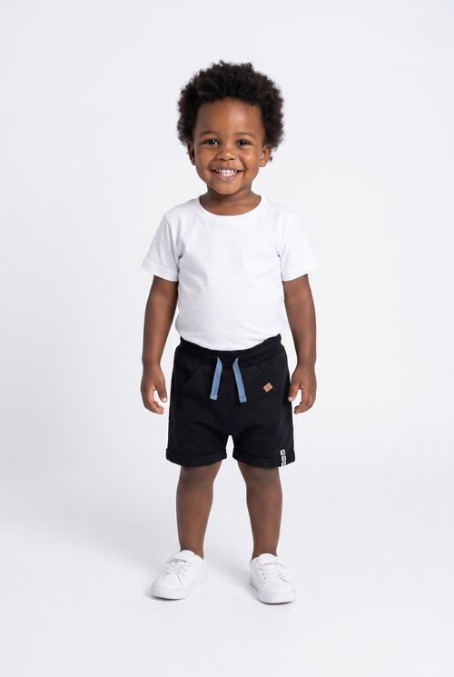 Bermuda Infantil Masculina Moletinho Preta