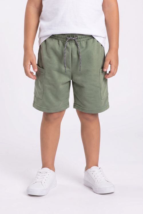Bermuda Cargo Infantil Menino Verde Pistache 4 a 8 Anos