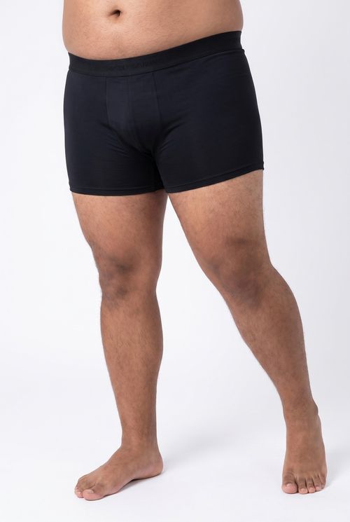 Cueca Boxer Masculina Plus Size em Microfibra Preta