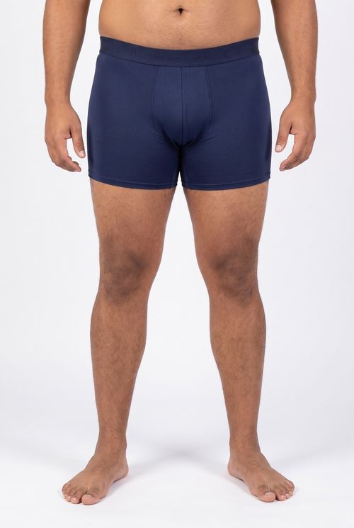 Cueca Boxer Masculina Plus Size Microfibra Azul Marinho