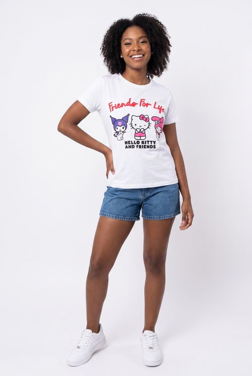 Blusa Feminina Branca Hello Kitty and Friends