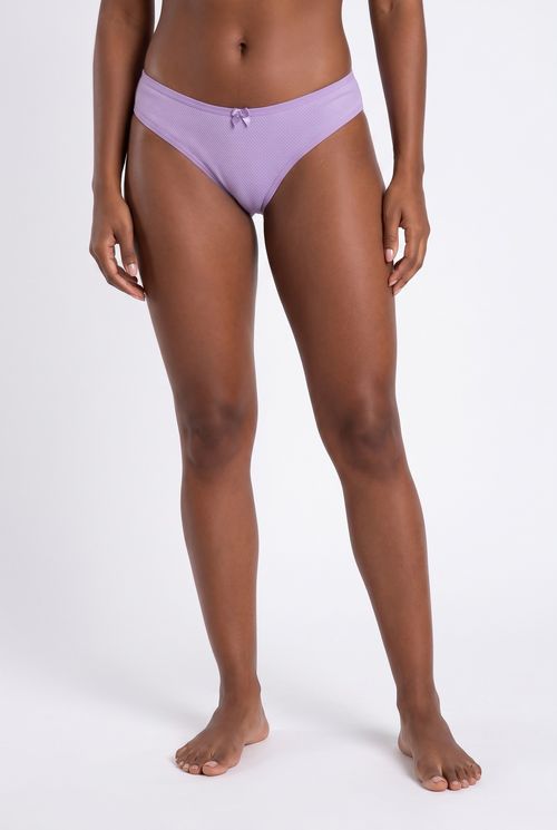Calcinha Biquíni Feminina Texturizada Lilás com Laço