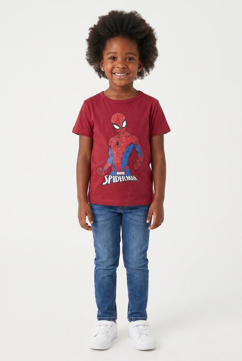 Camiseta Infantil Menino Bordô Homem-Aranha Marvel
