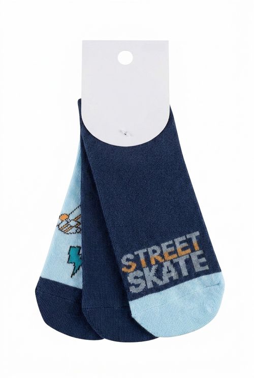 Kit 3 Pares Meias Infantis Menino Cano Curto Street Skate