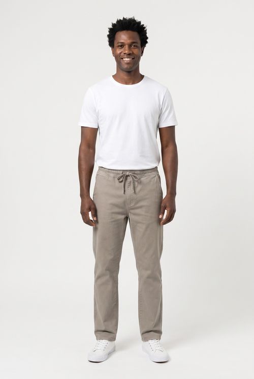 Calça Jogger Masculina em Sarja Bege