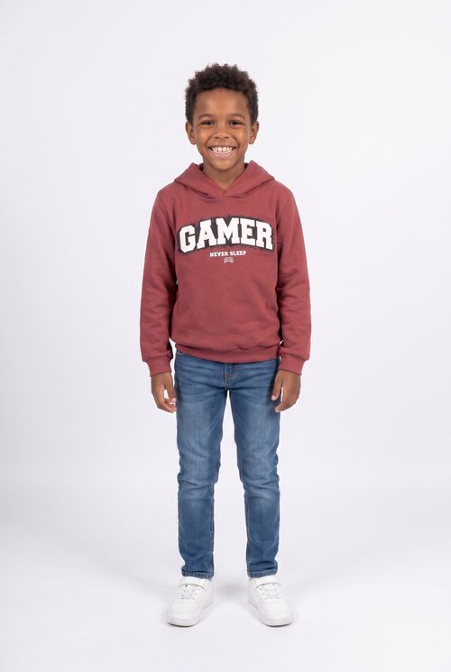 Moletom Infantil Menino Vinho Gamer com Capuz