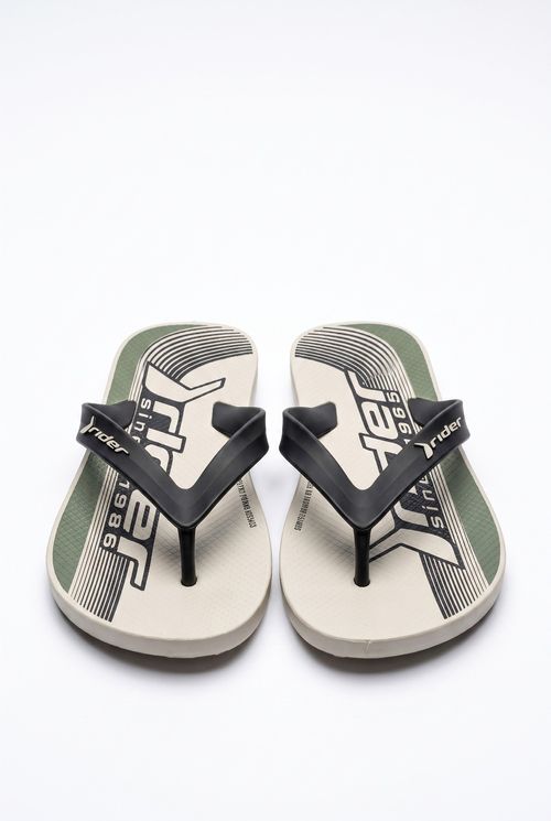Chinelo Infantil Menino Rider Urban Bege e Verde
