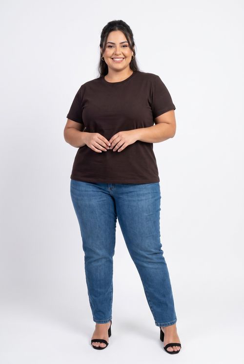 Camiseta fpm fpjt006 cotton pent marrom marrom escuro