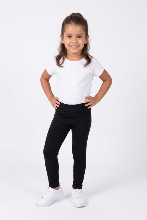 Legging cotton liso 4/8 nas preto preto