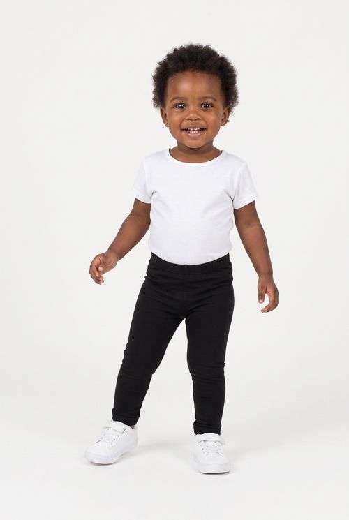 Legging Infantil Menina Algodão Lisa Preta