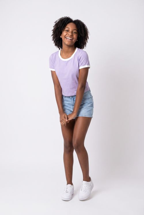 Blusa malha m/c cottonliso 10/16nas lila lilas