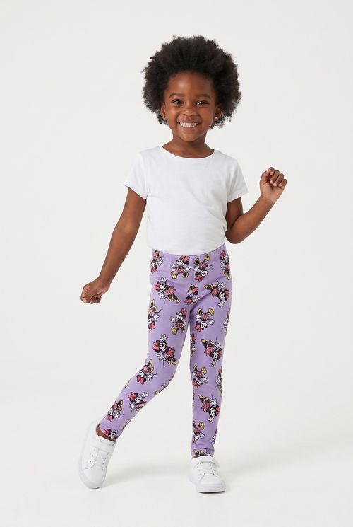 Legging Infantil Menina Lilás 4/8 Estampa Rotativa