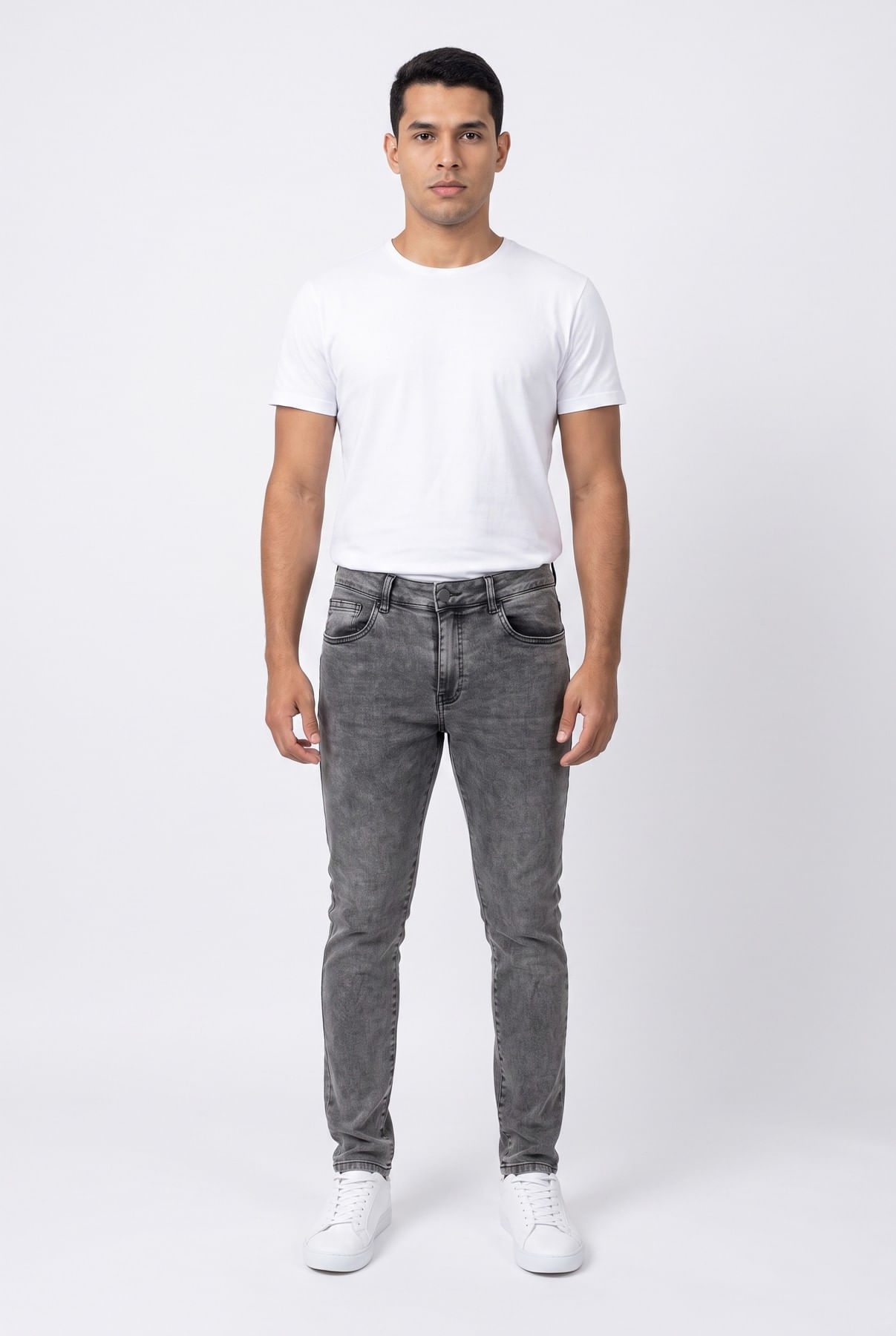 Calça Masculina Skinny Jeans Cinza - imagem 1