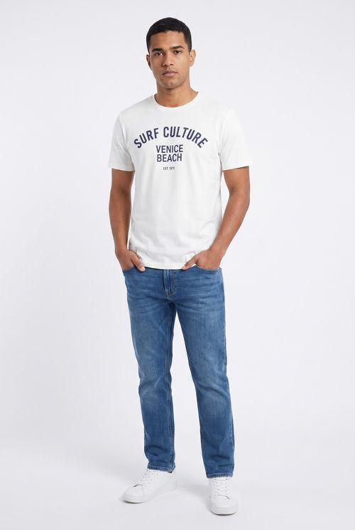 Camiseta Masculina Algodão Silk Surfculture Off White