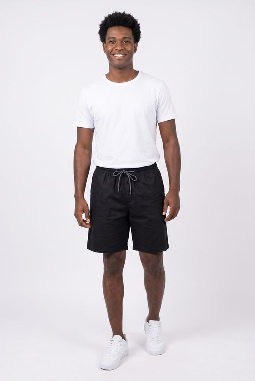 Bermuda Masculina Casual Preta com Cordão
